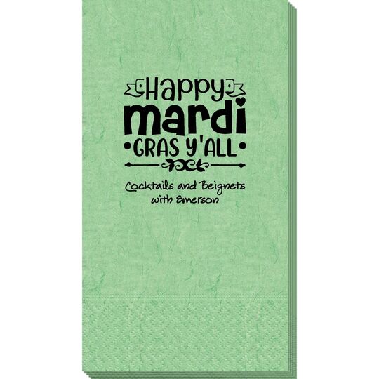 Happy Mardi Gras Y'All Bali Guest Towels
