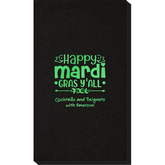 Happy Mardi Gras Y'All Linen Like Guest Towels