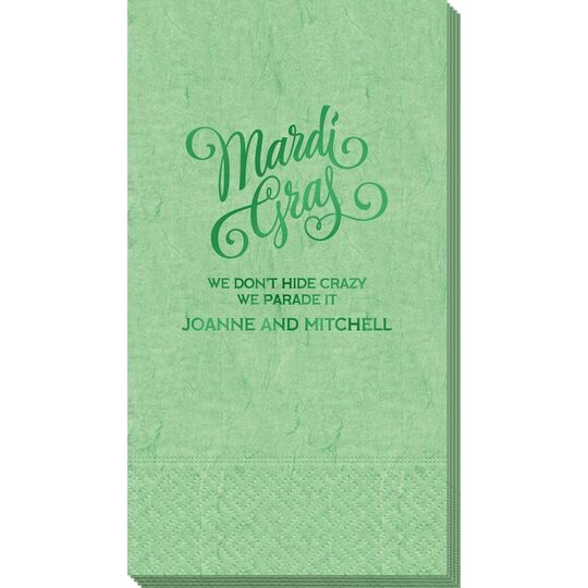 Mardi Gras Script Bali Guest Towels