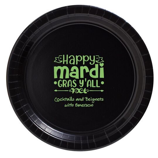 Happy Mardi Gras Y'All Paper Plates