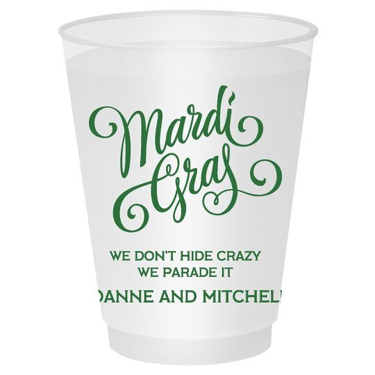 Personalized Shatterproof Mardi Gras Party Cups