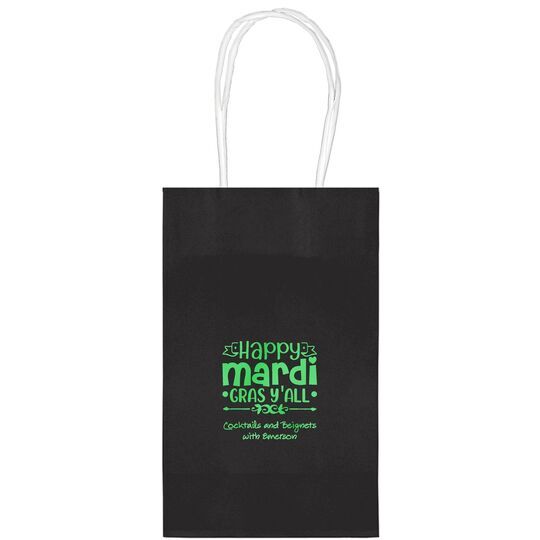 Happy Mardi Gras Y'All Medium Twisted Handled Bags