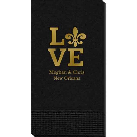 Fleur de Lis Love Guest Towels