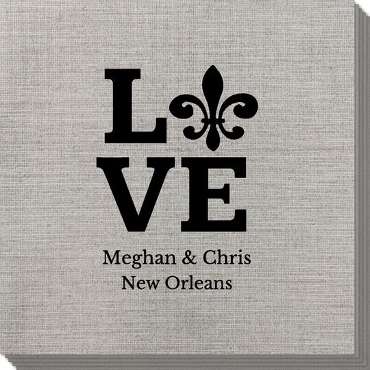 Fleur de Lis Love Bamboo Luxe Napkins