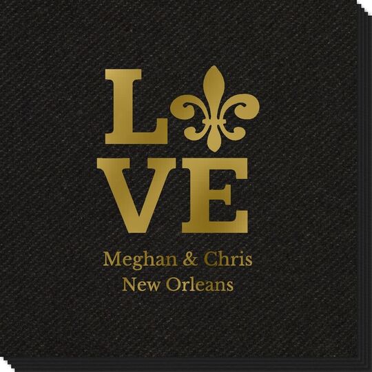 Fleur de Lis Love Linen Like Napkins