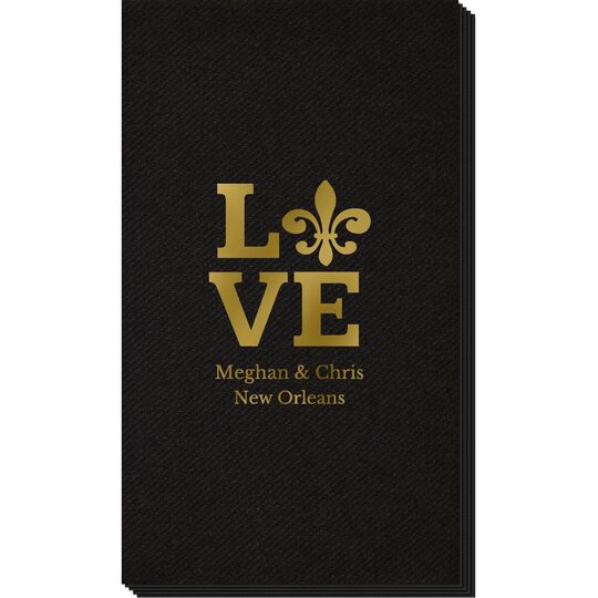 Fleur de Lis Love Linen Like Guest Towels