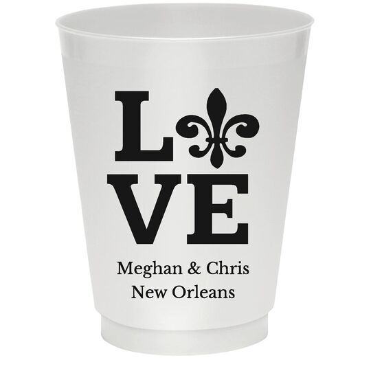 Fleur de Lis Love Colored Shatterproof Cups