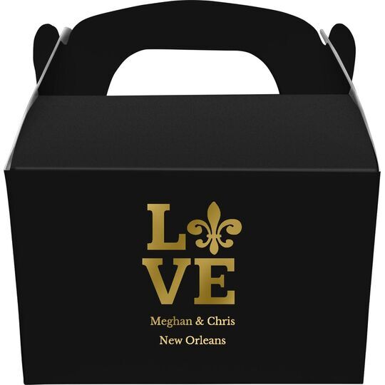 Fleur de Lis Love Gable Favor Boxes