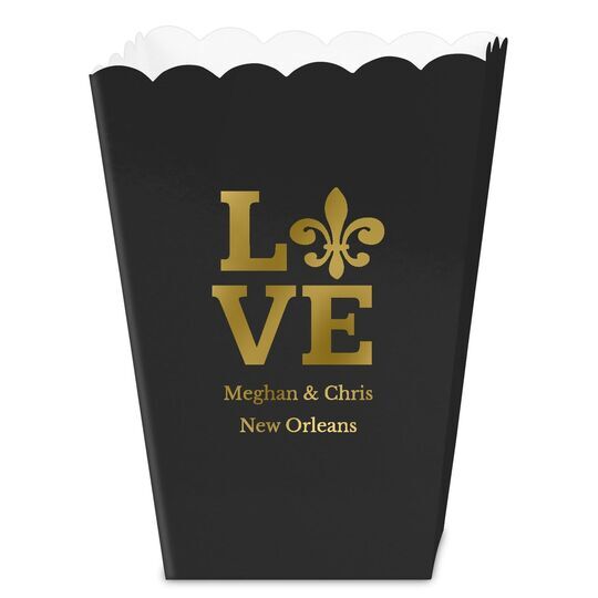 Fleur de Lis Love Mini Popcorn Boxes