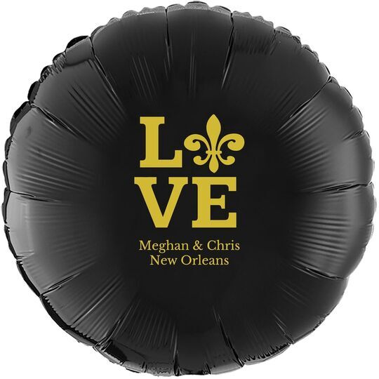 Fleur de Lis Love Mylar Balloons