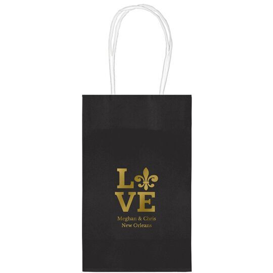 Fleur de Lis Love Medium Twisted Handled Bags