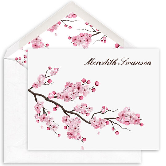 Cherry Blossoms Folded Note Cards