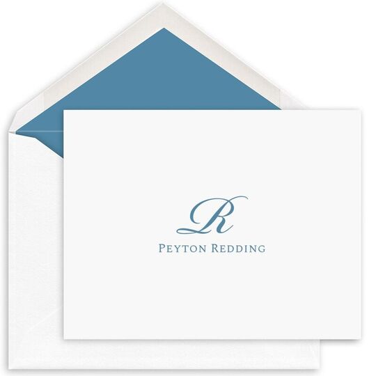 Elegant Script Initial Folded Note Cards