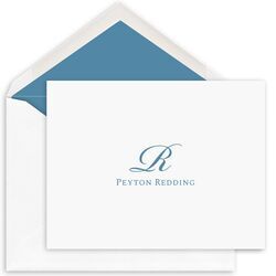 Elegant Script Initial Folded Note Cards