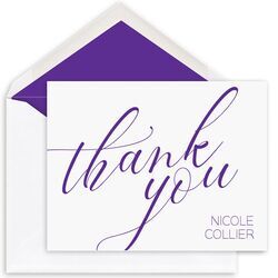 Large Script Thank You Note Cards