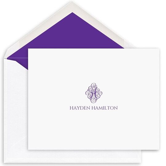 Ornate Initial Folded Note Cards