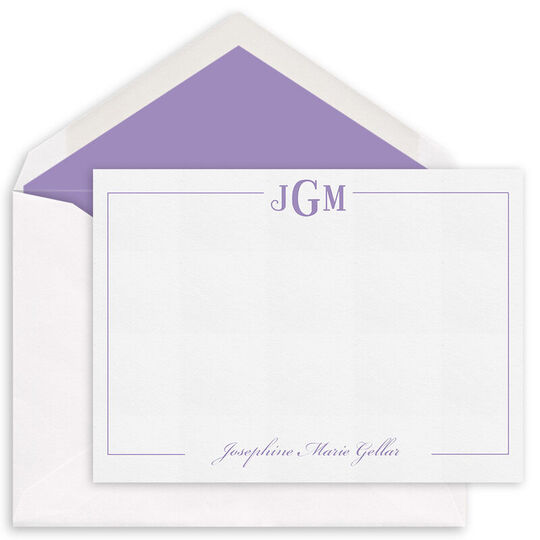 Monogram with Script Name Flat Note Cards