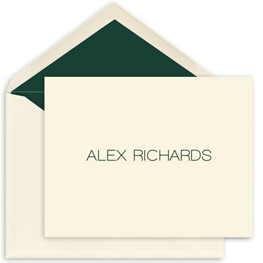 Modern Large Name Folded Note Cards