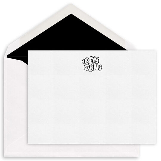 Script Monogram Flat Note Cards