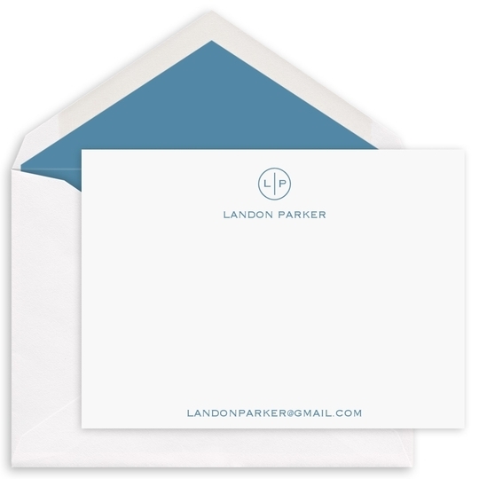 Circle Initials Flat Note Cards
