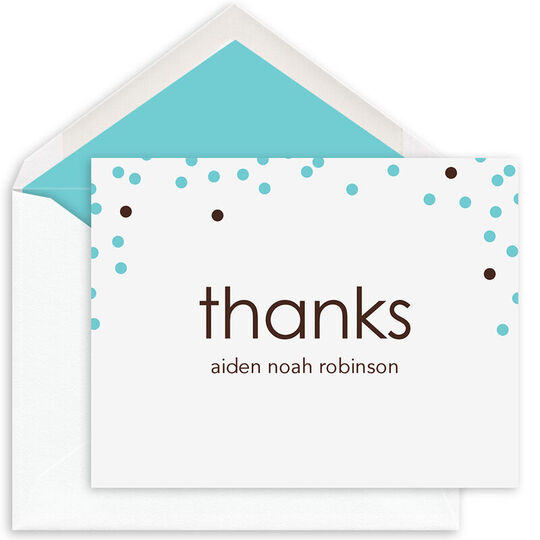Confetti Thanks Folded Note Cards