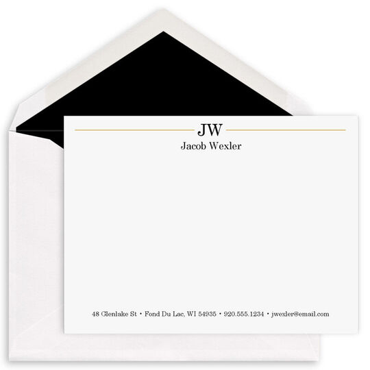 Executive Initials Flat Note Cards