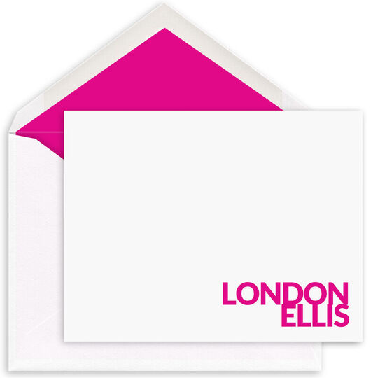 Bold Overlapping Text Folded Note Cards