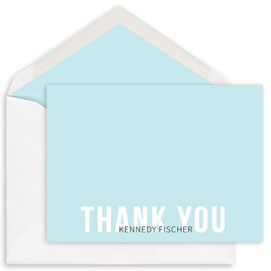 Modern Bold Thank You Flat Note Cards