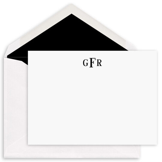 Block Monogram Flat Correspondence Note Cards