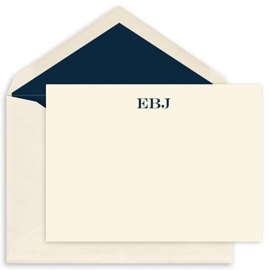 Block Initials Flat Correspondence Note Cards