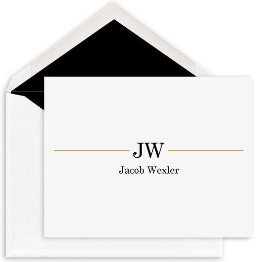 Executive Initials Folded Note Cards