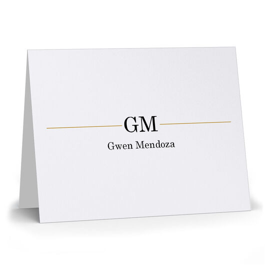 Executive Initials Folded Note Cards