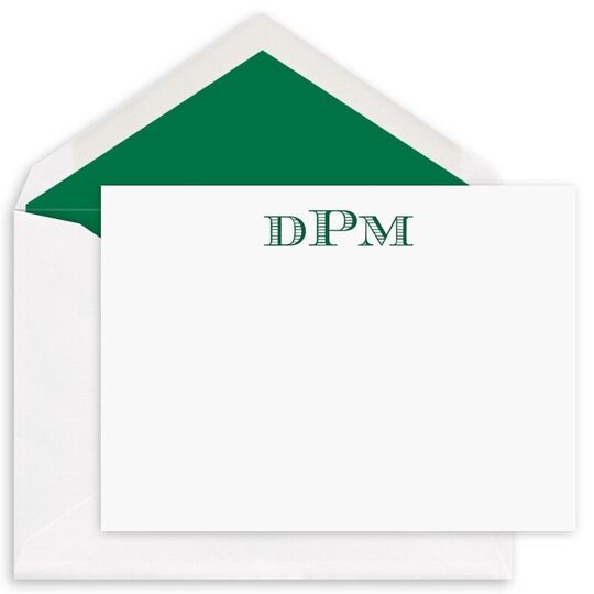 Upstanding Monogram Flat Note Cards