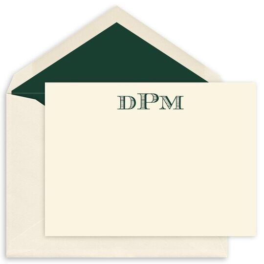 Upstanding Monogram Flat Note Cards