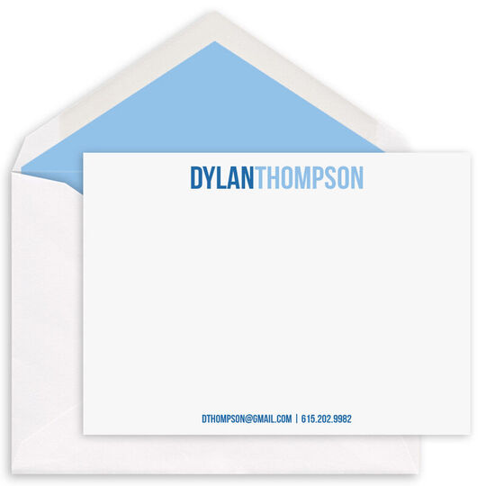 Two Tone Modern Flat Note Cards