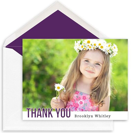 Bold Thank You Folded Photo Note Cards