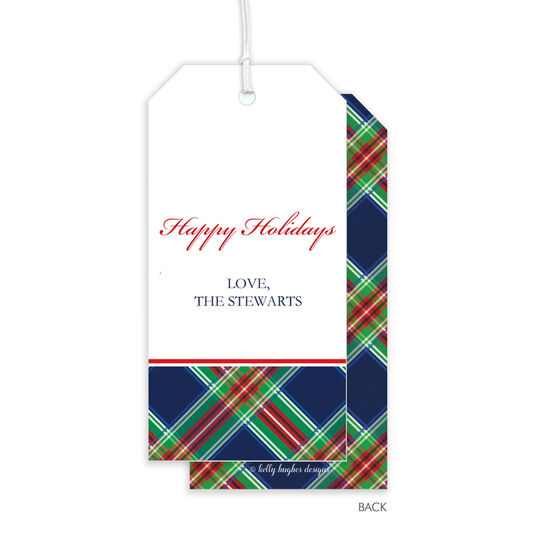 Navy Tartan Large Hanging Gift Tags