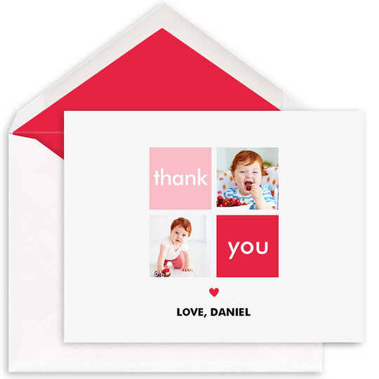 Thank You Block Folded Note Cards