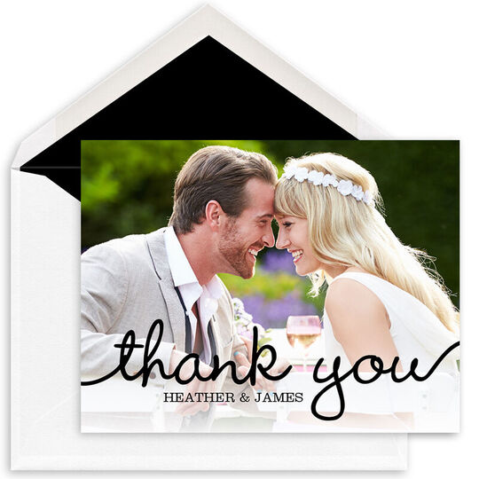 Marker Photo Thank You Folded Note Cards