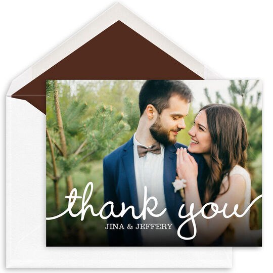 Marker Photo Thank You Folded Note Cards