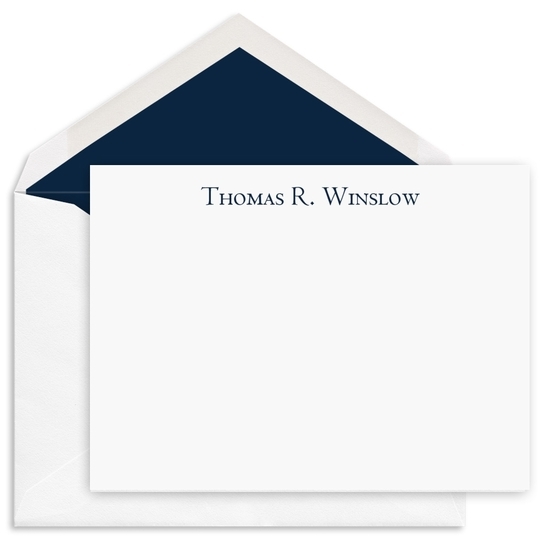 Simply Elegant Flat Correspondence Cards - Raised Ink