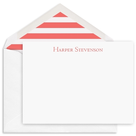 Simply Elegant Flat Correspondence Cards - Raised Ink