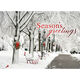 Red Wreaths and Benches Folded Holiday Cards Image 1 of 3