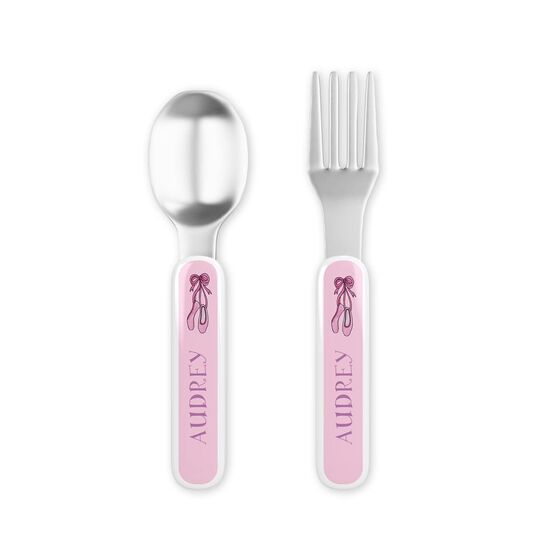 Ballerina Toddler Stainless Steel Fork and Spoon Set