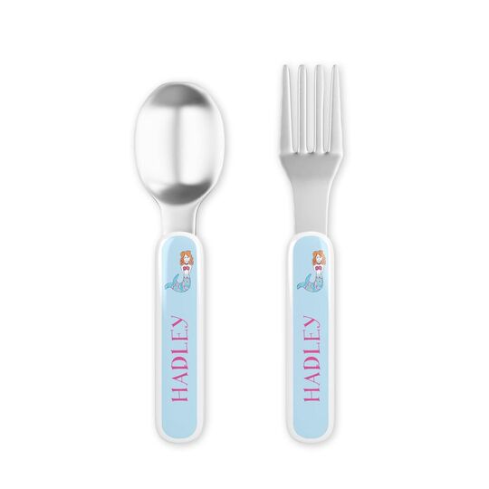 Mermaid Toddler Stainless Steel Fork and Spoon Set
