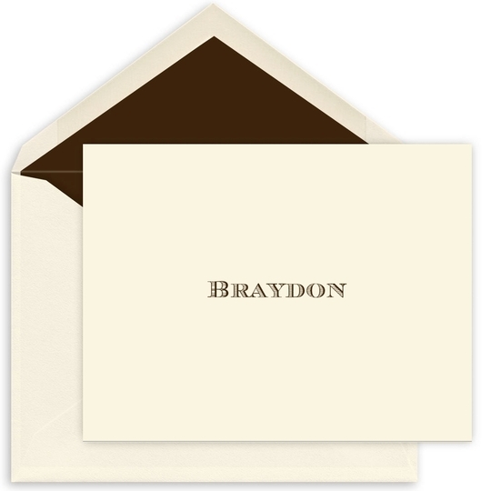 Braydon Folded Note Cards - Raised Ink