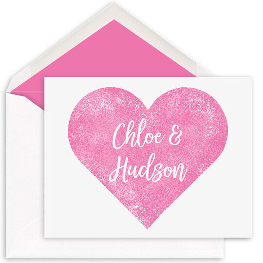 Watercolor Heart Folded Note Cards