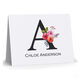 White Floral Bunch Initial Folded Note Cards Image 3 of 4