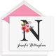 White Floral Bunch Initial Folded Note Cards Image 4 of 4