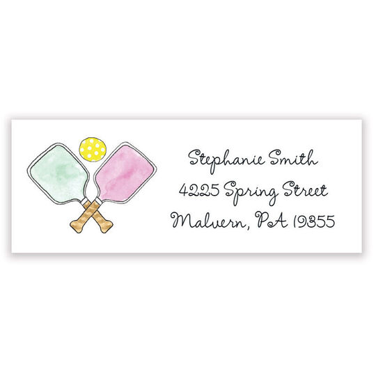 Pink Pickelball Return Address Labels